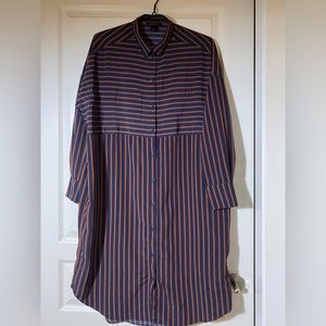 MONKI oversized navy and orange striped dress